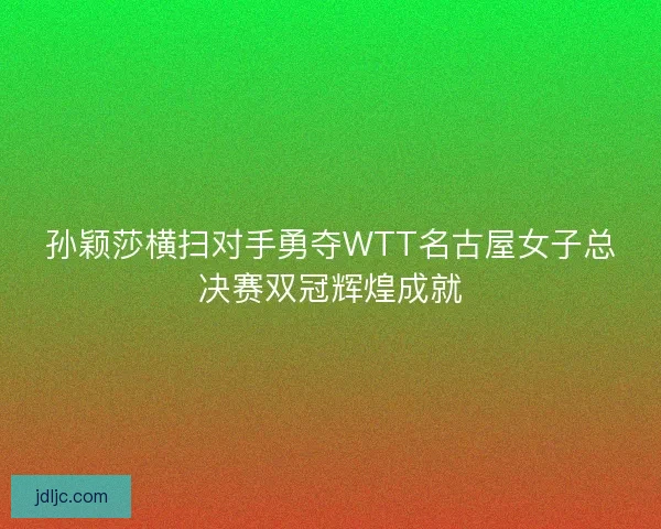 孙颖莎横扫对手勇夺WTT名古屋女子总决赛双冠辉煌成就